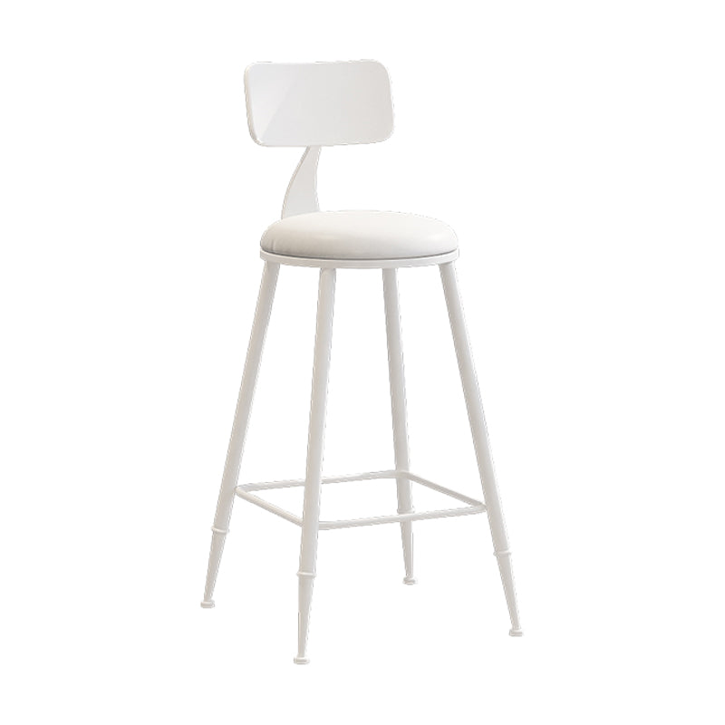 Modern Leather Seats Barstool Metal 4 Legs Base Colorful Bar Stool for Living Room White 1 Piece Counter Stool(26"H) Clearhalo 'Bar Furniture' 'Bar Stools' 'bar_stools' 'furn' 'furn_bar_stools' 'furniture_bar_stools' 'Kitchen & Dining Furniture' 'kitchen&dining_furn' 'kitchen' 'kitchen_furn' Furniture' 4198670