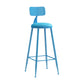 Modern Leather Seats Barstool Metal 4 Legs Base Colorful Bar Stool for Living Room Blue 1 Piece Bar Stool(30"H) Clearhalo 'Bar Furniture' 'Bar Stools' 'bar_stools' 'furn' 'furn_bar_stools' 'furniture_bar_stools' 'Kitchen & Dining Furniture' 'kitchen&dining_furn' 'kitchen' 'kitchen_furn' Furniture' 4198675