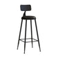 Modern Leather Seats Barstool Metal 4 Legs Base Colorful Bar Stool for Living Room Black 1 Piece Bar Stool(30"H) Clearhalo 'Bar Furniture' 'Bar Stools' 'bar_stools' 'furn' 'furn_bar_stools' 'furniture_bar_stools' 'Kitchen & Dining Furniture' 'kitchen&dining_furn' 'kitchen' 'kitchen_furn' Furniture' 4198678