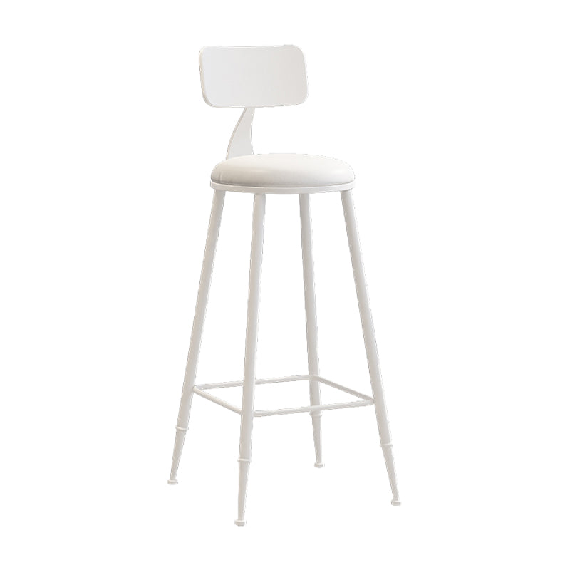 Modern Leather Seats Barstool Metal 4 Legs Base Colorful Bar Stool for Living Room White 1 Piece Bar Stool(30"H) Clearhalo 'Bar Furniture' 'Bar Stools' 'bar_stools' 'furn' 'furn_bar_stools' 'furniture_bar_stools' 'Kitchen & Dining Furniture' 'kitchen&dining_furn' 'kitchen' 'kitchen_furn' Furniture' 4198679