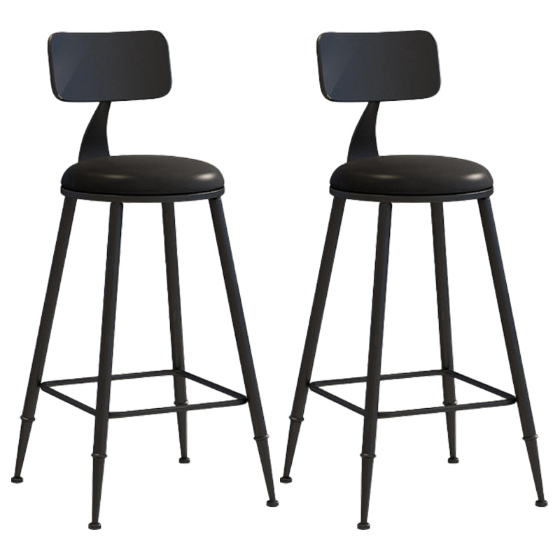 Modern Leather Seats Barstool Metal 4 Legs Base Colorful Bar Stool for Living Room Black 2 Piece Set Counter Stool(26"H) Clearhalo 'Bar Furniture' 'Bar Stools' 'bar_stools' 'furn' 'furn_bar_stools' 'furniture_bar_stools' 'Kitchen & Dining Furniture' 'kitchen&dining_furn' 'kitchen' 'kitchen_furn' Furniture' 4198681