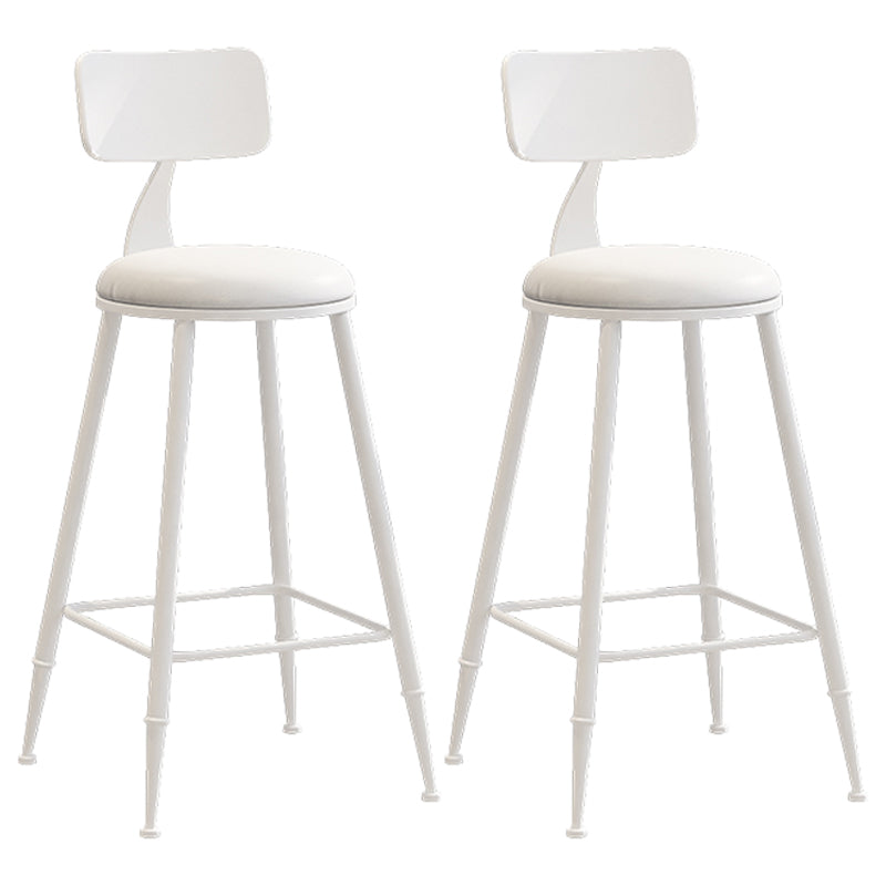 Modern Leather Seats Barstool Metal 4 Legs Base Colorful Bar Stool for Living Room White 2 Piece Set Counter Stool(26"H) Clearhalo 'Bar Furniture' 'Bar Stools' 'bar_stools' 'furn' 'furn_bar_stools' 'furniture_bar_stools' 'Kitchen & Dining Furniture' 'kitchen&dining_furn' 'kitchen' 'kitchen_furn' Furniture' 4198687