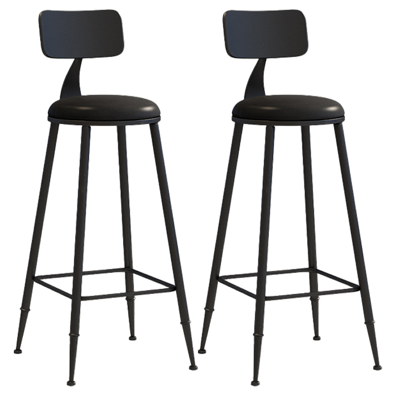 Modern Leather Seats Barstool Metal 4 Legs Base Colorful Bar Stool for Living Room Black 2 Piece Set Bar Stool(30"H) Clearhalo 'Bar Furniture' 'Bar Stools' 'bar_stools' 'furn' 'furn_bar_stools' 'furniture_bar_stools' 'Kitchen & Dining Furniture' 'kitchen&dining_furn' 'kitchen' 'kitchen_furn' Furniture' 4198688