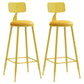 Modern Leather Seats Barstool Metal 4 Legs Base Colorful Bar Stool for Living Room Yellow 2 Piece Set Bar Stool(30"H) Clearhalo 'Bar Furniture' 'Bar Stools' 'bar_stools' 'furn' 'furn_bar_stools' 'furniture_bar_stools' 'Kitchen & Dining Furniture' 'kitchen&dining_furn' 'kitchen' 'kitchen_furn' Furniture' 4198690
