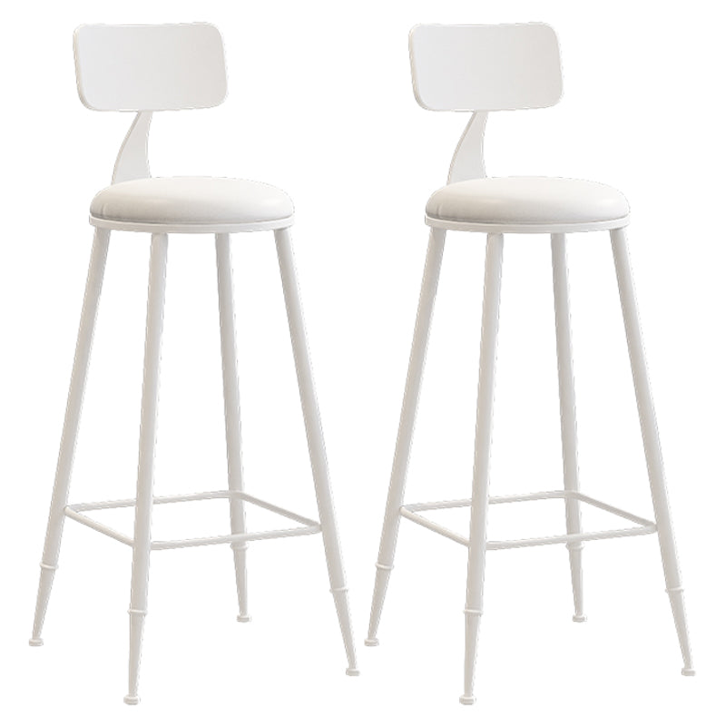 Modern Leather Seats Barstool Metal 4 Legs Base Colorful Bar Stool for Living Room White 2 Piece Set Bar Stool(30"H) Clearhalo 'Bar Furniture' 'Bar Stools' 'bar_stools' 'furn' 'furn_bar_stools' 'furniture_bar_stools' 'Kitchen & Dining Furniture' 'kitchen&dining_furn' 'kitchen' 'kitchen_furn' Furniture' 4198692