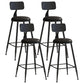 Modern Leather Seats Barstool Metal 4 Legs Base Colorful Bar Stool for Living Room Black 4 Piece Set Counter Stool(26"H) Clearhalo 'Bar Furniture' 'Bar Stools' 'bar_stools' 'furn' 'furn_bar_stools' 'furniture_bar_stools' 'Kitchen & Dining Furniture' 'kitchen&dining_furn' 'kitchen' 'kitchen_furn' Furniture' 4198693