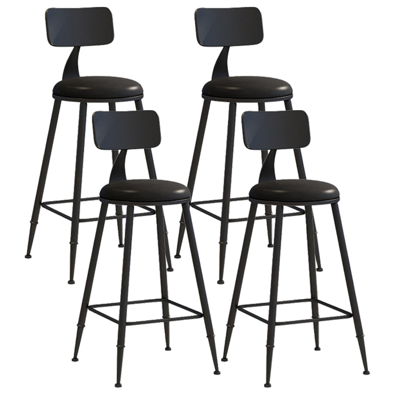 Modern Leather Seats Barstool Metal 4 Legs Base Colorful Bar Stool for Living Room Black 4 Piece Set Counter Stool(26"H) Clearhalo 'Bar Furniture' 'Bar Stools' 'bar_stools' 'furn' 'furn_bar_stools' 'furniture_bar_stools' 'Kitchen & Dining Furniture' 'kitchen&dining_furn' 'kitchen' 'kitchen_furn' Furniture' 4198693