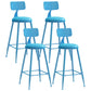 Modern Leather Seats Barstool Metal 4 Legs Base Colorful Bar Stool for Living Room Blue 4 Piece Set Counter Stool(26"H) Clearhalo 'Bar Furniture' 'Bar Stools' 'bar_stools' 'furn' 'furn_bar_stools' 'furniture_bar_stools' 'Kitchen & Dining Furniture' 'kitchen&dining_furn' 'kitchen' 'kitchen_furn' Furniture' 4198695