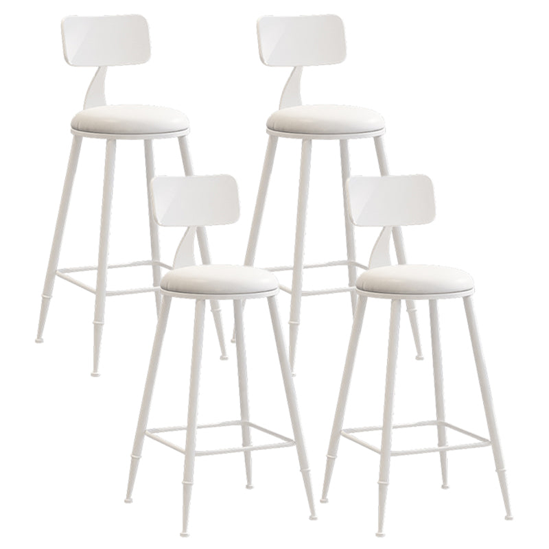 Modern Leather Seats Barstool Metal 4 Legs Base Colorful Bar Stool for Living Room White 4 Piece Set Counter Stool(26"H) Clearhalo 'Bar Furniture' 'Bar Stools' 'bar_stools' 'furn' 'furn_bar_stools' 'furniture_bar_stools' 'Kitchen & Dining Furniture' 'kitchen&dining_furn' 'kitchen' 'kitchen_furn' Furniture' 4198696