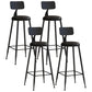 Modern Leather Seats Barstool Metal 4 Legs Base Colorful Bar Stool for Living Room Black 4 Piece Set Bar Stool(30"H) Clearhalo 'Bar Furniture' 'Bar Stools' 'bar_stools' 'furn' 'furn_bar_stools' 'furniture_bar_stools' 'Kitchen & Dining Furniture' 'kitchen&dining_furn' 'kitchen' 'kitchen_furn' Furniture' 4198698