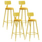 Modern Leather Seats Barstool Metal 4 Legs Base Colorful Bar Stool for Living Room Yellow 4 Piece Set Bar Stool(30"H) Clearhalo 'Bar Furniture' 'Bar Stools' 'bar_stools' 'furn' 'furn_bar_stools' 'furniture_bar_stools' 'Kitchen & Dining Furniture' 'kitchen&dining_furn' 'kitchen' 'kitchen_furn' Furniture' 4198699