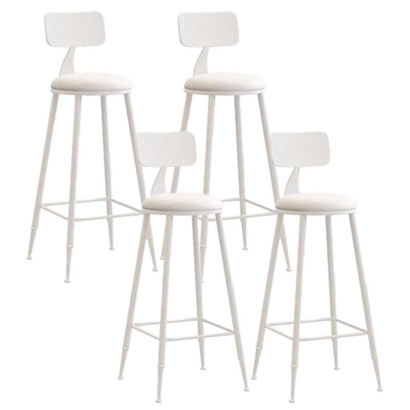 Modern Leather Seats Barstool Metal 4 Legs Base Colorful Bar Stool for Living Room White 4 Piece Set Bar Stool(30"H) Clearhalo 'Bar Furniture' 'Bar Stools' 'bar_stools' 'furn' 'furn_bar_stools' 'furniture_bar_stools' 'Kitchen & Dining Furniture' 'kitchen&dining_furn' 'kitchen' 'kitchen_furn' Furniture' 4198701