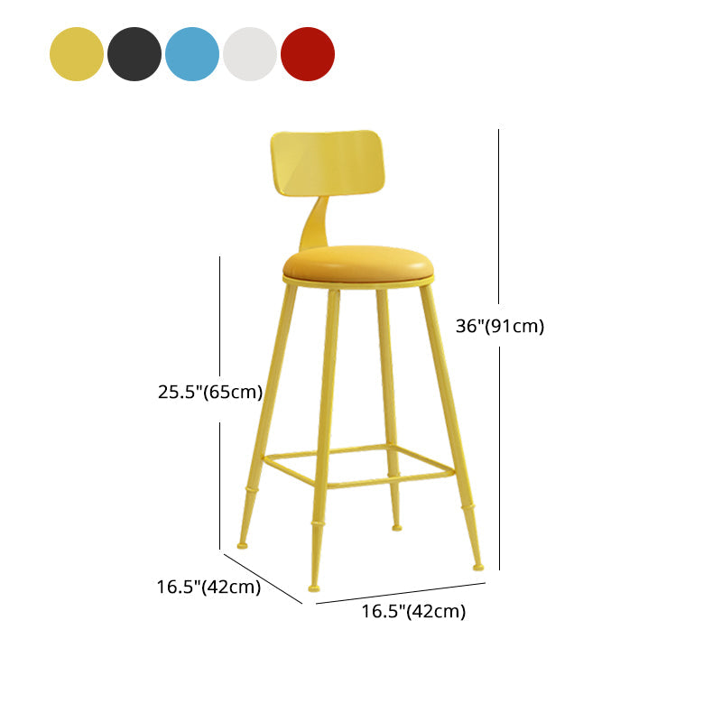 Modern Leather Seats Barstool Metal 4 Legs Base Colorful Bar Stool for Living Room Clearhalo 'Bar Furniture' 'Bar Stools' 'bar_stools' 'furn' 'furn_bar_stools' 'furniture_bar_stools' 'Kitchen & Dining Furniture' 'kitchen&dining_furn' 'kitchen' 'kitchen_furn' Furniture' 4198702