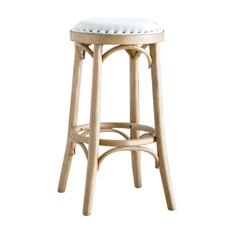 Industrial Wood Quilted Distressed Barstool 29.5" H Indoor Tall Stool with Round Seat Wood 1 Piece Backless Clearhalo 'Bar Furniture' 'Bar Stools' 'bar_stools' 'furn' 'furn_bar_stools' 'furniture_bar_stools' 'Kitchen & Dining Furniture' 'kitchen&dining_furn' 'kitchen' 'kitchen_furn' Furniture' 4198705