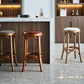 Industrial Wood Quilted Distressed Barstool 29.5" H Indoor Tall Stool with Round Seat Clearhalo 'Bar Furniture' 'Bar Stools' 'bar_stools' 'furn' 'furn_bar_stools' 'furniture_bar_stools' 'Kitchen & Dining Furniture' 'kitchen&dining_furn' 'kitchen' 'kitchen_furn' Furniture' 4198706
