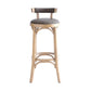 Industrial Wood Quilted Distressed Barstool 29.5" H Indoor Tall Stool with Round Seat Wood 1 Piece Low Back Clearhalo 'Bar Furniture' 'Bar Stools' 'bar_stools' 'furn' 'furn_bar_stools' 'furniture_bar_stools' 'Kitchen & Dining Furniture' 'kitchen&dining_furn' 'kitchen' 'kitchen_furn' Furniture' 4198710