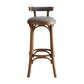 Industrial Wood Quilted Distressed Barstool 29.5" H Indoor Tall Stool with Round Seat Clearhalo 'Bar Furniture' 'Bar Stools' 'bar_stools' 'furn' 'furn_bar_stools' 'furniture_bar_stools' 'Kitchen & Dining Furniture' 'kitchen&dining_furn' 'kitchen' 'kitchen_furn' Furniture' 4198713