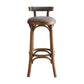 Industrial Wood Quilted Distressed Barstool 29.5" H Indoor Tall Stool with Round Seat Walnut 1 Piece Low Back Clearhalo 'Bar Furniture' 'Bar Stools' 'bar_stools' 'furn' 'furn_bar_stools' 'furniture_bar_stools' 'Kitchen & Dining Furniture' 'kitchen&dining_furn' 'kitchen' 'kitchen_furn' Furniture' 4198714