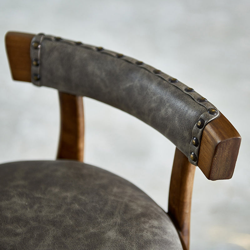 Industrial Wood Quilted Distressed Barstool 29.5" H Indoor Tall Stool with Round Seat Clearhalo 'Bar Furniture' 'Bar Stools' 'bar_stools' 'furn' 'furn_bar_stools' 'furniture_bar_stools' 'Kitchen & Dining Furniture' 'kitchen&dining_furn' 'kitchen' 'kitchen_furn' Furniture' 4198715
