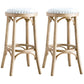Industrial Wood Quilted Distressed Barstool 29.5" H Indoor Tall Stool with Round Seat Wood 2 Piece Set Backless Clearhalo 'Bar Furniture' 'Bar Stools' 'bar_stools' 'furn' 'furn_bar_stools' 'furniture_bar_stools' 'Kitchen & Dining Furniture' 'kitchen&dining_furn' 'kitchen' 'kitchen_furn' Furniture' 4198716