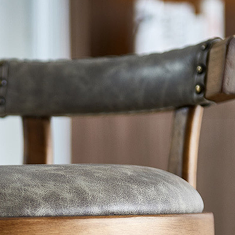 Industrial Wood Quilted Distressed Barstool 29.5" H Indoor Tall Stool with Round Seat Clearhalo 'Bar Furniture' 'Bar Stools' 'bar_stools' 'furn' 'furn_bar_stools' 'furniture_bar_stools' 'Kitchen & Dining Furniture' 'kitchen&dining_furn' 'kitchen' 'kitchen_furn' Furniture' 4198717