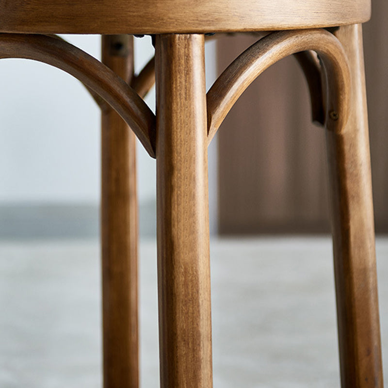 Industrial Wood Quilted Distressed Barstool 29.5" H Indoor Tall Stool with Round Seat Clearhalo 'Bar Furniture' 'Bar Stools' 'bar_stools' 'furn' 'furn_bar_stools' 'furniture_bar_stools' 'Kitchen & Dining Furniture' 'kitchen&dining_furn' 'kitchen' 'kitchen_furn' Furniture' 4198718