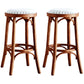 Industrial Wood Quilted Distressed Barstool 29.5" H Indoor Tall Stool with Round Seat Tan 2 Piece Set Backless Clearhalo 'Bar Furniture' 'Bar Stools' 'bar_stools' 'furn' 'furn_bar_stools' 'furniture_bar_stools' 'Kitchen & Dining Furniture' 'kitchen&dining_furn' 'kitchen' 'kitchen_furn' Furniture' 4198719