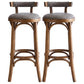 Industrial Wood Quilted Distressed Barstool 29.5" H Indoor Tall Stool with Round Seat Walnut 2 Piece Set Low Back Clearhalo 'Bar Furniture' 'Bar Stools' 'bar_stools' 'furn' 'furn_bar_stools' 'furniture_bar_stools' 'Kitchen & Dining Furniture' 'kitchen&dining_furn' 'kitchen' 'kitchen_furn' Furniture' 4198724