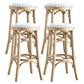 Industrial Wood Quilted Distressed Barstool 29.5" H Indoor Tall Stool with Round Seat Wood 4 Piece Set Backless Clearhalo 'Bar Furniture' 'Bar Stools' 'bar_stools' 'furn' 'furn_bar_stools' 'furniture_bar_stools' 'Kitchen & Dining Furniture' 'kitchen&dining_furn' 'kitchen' 'kitchen_furn' Furniture' 4198725