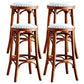 Industrial Wood Quilted Distressed Barstool 29.5" H Indoor Tall Stool with Round Seat Tan 4 Piece Set Backless Clearhalo 'Bar Furniture' 'Bar Stools' 'bar_stools' 'furn' 'furn_bar_stools' 'furniture_bar_stools' 'Kitchen & Dining Furniture' 'kitchen&dining_furn' 'kitchen' 'kitchen_furn' Furniture' 4198726