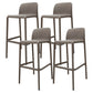 Nordic Macron Barstool Plastic 4 Legs Bar Stool for Living Room Set of 4 Brown 4 Piece Set Clearhalo 'Bar Furniture' 'Bar Stools' 'bar_stools' 'furn' 'furn_bar_stools' 'furniture_bar_stools' 'Kitchen & Dining Furniture' 'kitchen&dining_furn' 'kitchen' 'kitchen_furn' Furniture' 4198735