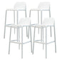 Nordic Macron Barstool Plastic 4 Legs Bar Stool for Living Room Set of 4 White 4 Piece Set Clearhalo 'Bar Furniture' 'Bar Stools' 'bar_stools' 'furn' 'furn_bar_stools' 'furniture_bar_stools' 'Kitchen & Dining Furniture' 'kitchen&dining_furn' 'kitchen' 'kitchen_furn' Furniture' 4198739