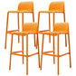 Nordic Macron Barstool Plastic 4 Legs Bar Stool for Living Room Set of 4 Orange 4 Piece Set Clearhalo 'Bar Furniture' 'Bar Stools' 'bar_stools' 'furn' 'furn_bar_stools' 'furniture_bar_stools' 'Kitchen & Dining Furniture' 'kitchen&dining_furn' 'kitchen' 'kitchen_furn' Furniture' 4198741
