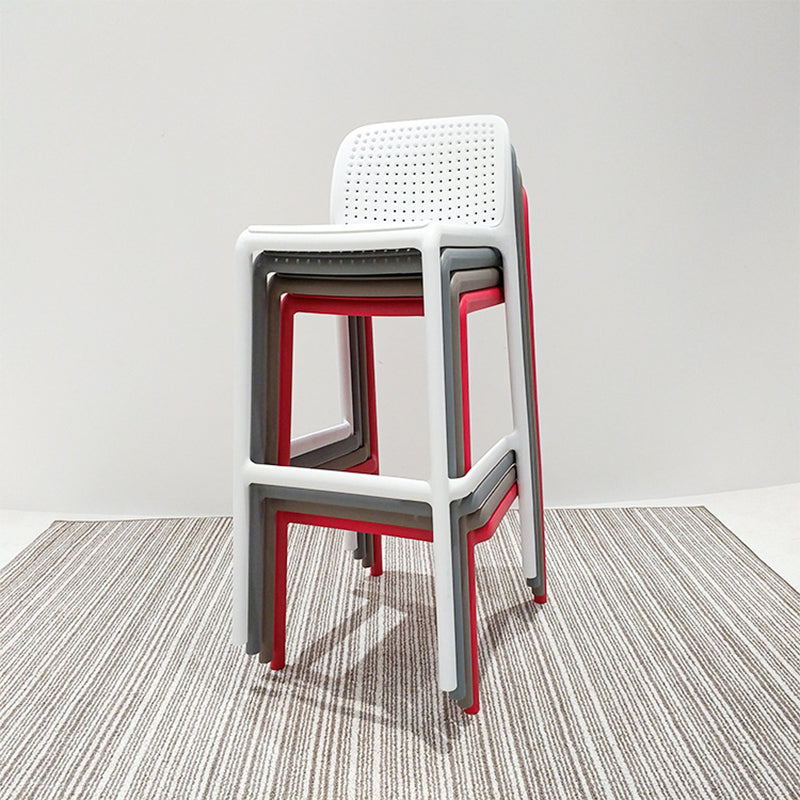 Nordic Macron Barstool Plastic 4 Legs Bar Stool for Living Room Set of 4 Clearhalo 'Bar Furniture' 'Bar Stools' 'bar_stools' 'furn' 'furn_bar_stools' 'furniture_bar_stools' 'Kitchen & Dining Furniture' 'kitchen&dining_furn' 'kitchen' 'kitchen_furn' Furniture' 4198747