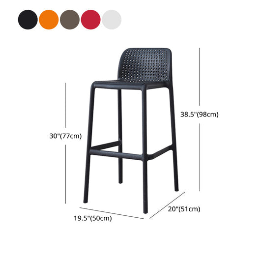 Nordic Macron Barstool Plastic 4 Legs Bar Stool for Living Room Set of 4 Clearhalo 'Bar Furniture' 'Bar Stools' 'bar_stools' 'furn' 'furn_bar_stools' 'furniture_bar_stools' 'Kitchen & Dining Furniture' 'kitchen&dining_furn' 'kitchen' 'kitchen_furn' Furniture' 4198748