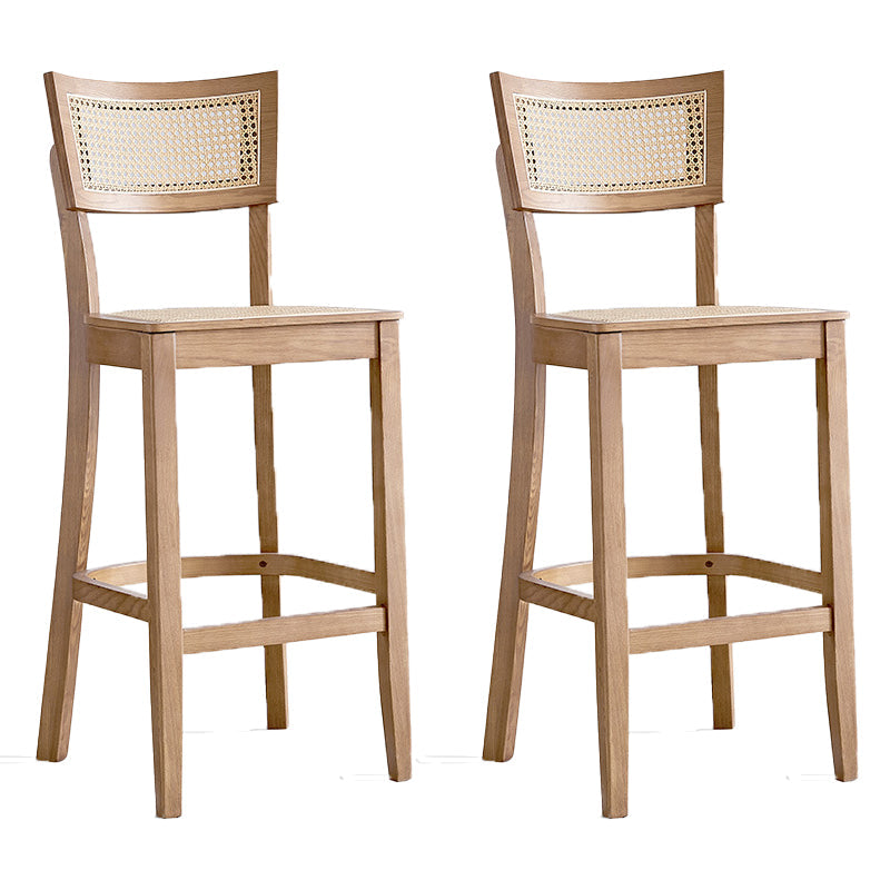 Tropical Style 30-inch Barstool Wood 4 Legs Base Bar Stool for Living Room Wood 2 Piece Set Clearhalo 'Bar Furniture' 'Bar Stools' 'bar_stools' 'furn' 'furn_bar_stools' 'furniture_bar_stools' 'Kitchen & Dining Furniture' 'kitchen&dining_furn' 'kitchen' 'kitchen_furn' Furniture' 4198792