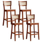Tropical Style 30-inch Barstool Wood 4 Legs Base Bar Stool for Living Room Brown 4 Piece Set Clearhalo 'Bar Furniture' 'Bar Stools' 'bar_stools' 'furn' 'furn_bar_stools' 'furniture_bar_stools' 'Kitchen & Dining Furniture' 'kitchen&dining_furn' 'kitchen' 'kitchen_furn' Furniture' 4198798