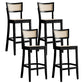 Tropical Style 30-inch Barstool Wood 4 Legs Base Bar Stool for Living Room Black 4 Piece Set Clearhalo 'Bar Furniture' 'Bar Stools' 'bar_stools' 'furn' 'furn_bar_stools' 'furniture_bar_stools' 'Kitchen & Dining Furniture' 'kitchen&dining_furn' 'kitchen' 'kitchen_furn' Furniture' 4198804