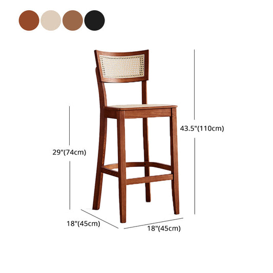 Tropical Style 30-inch Barstool Wood 4 Legs Base Bar Stool for Living Room Clearhalo 'Bar Furniture' 'Bar Stools' 'bar_stools' 'furn' 'furn_bar_stools' 'furniture_bar_stools' 'Kitchen & Dining Furniture' 'kitchen&dining_furn' 'kitchen' 'kitchen_furn' Furniture' 4198806