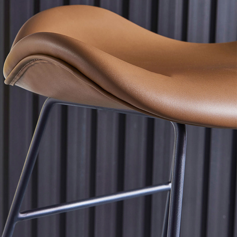 Nordic Leather Seats Barstool Metal Base Bar Stool for Living Room Clearhalo 'Bar Furniture' 'Bar Stools' 'bar_stools' 'furn' 'furn_bar_stools' 'furniture_bar_stools' 'Kitchen & Dining Furniture' 'kitchen&dining_furn' 'kitchen' 'kitchen_furn' Furniture' 4198811