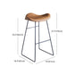 Nordic Leather Seats Barstool Metal Base Bar Stool for Living Room Clearhalo 'Bar Furniture' 'Bar Stools' 'bar_stools' 'furn' 'furn_bar_stools' 'furniture_bar_stools' 'Kitchen & Dining Furniture' 'kitchen&dining_furn' 'kitchen' 'kitchen_furn' Furniture' 4198815