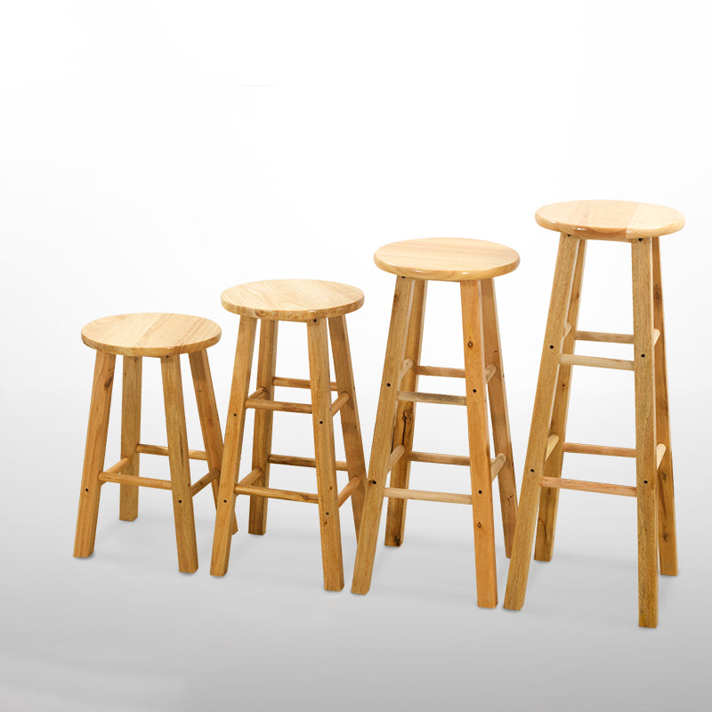 Beige Wood Nordic Barstool 31.5" H Round Indoor Tall Stool, 1 Piece Clearhalo 'Bar Furniture' 'Bar Stools' 'bar_stools' 'furn' 'furn_bar_stools' 'furniture_bar_stools' 'Kitchen & Dining Furniture' 'kitchen&dining_furn' 'kitchen' 'kitchen_furn' Furniture' 4198817