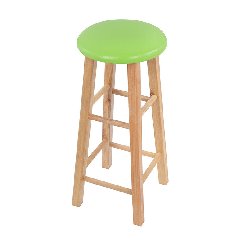 Beige Wood Nordic Barstool 31.5" H Round Indoor Tall Stool, 1 Piece Green Clearhalo 'Bar Furniture' 'Bar Stools' 'bar_stools' 'furn' 'furn_bar_stools' 'furniture_bar_stools' 'Kitchen & Dining Furniture' 'kitchen&dining_furn' 'kitchen' 'kitchen_furn' Furniture' 4198818
