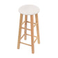 Beige Wood Nordic Barstool 31.5" H Round Indoor Tall Stool, 1 Piece White Clearhalo 'Bar Furniture' 'Bar Stools' 'bar_stools' 'furn' 'furn_bar_stools' 'furniture_bar_stools' 'Kitchen & Dining Furniture' 'kitchen&dining_furn' 'kitchen' 'kitchen_furn' Furniture' 4198821