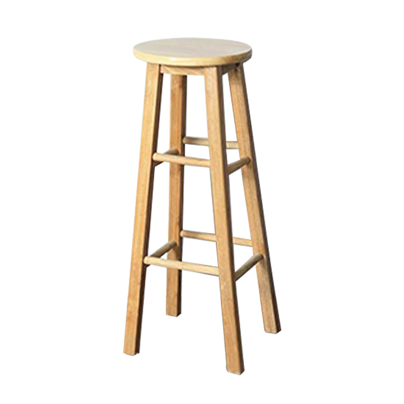 Beige Wood Nordic Barstool 31.5" H Round Indoor Tall Stool, 1 Piece Wood Clearhalo 'Bar Furniture' 'Bar Stools' 'bar_stools' 'furn' 'furn_bar_stools' 'furniture_bar_stools' 'Kitchen & Dining Furniture' 'kitchen&dining_furn' 'kitchen' 'kitchen_furn' Furniture' 4198823