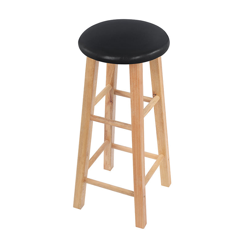 Beige Wood Nordic Barstool 31.5" H Round Indoor Tall Stool, 1 Piece Black Clearhalo 'Bar Furniture' 'Bar Stools' 'bar_stools' 'furn' 'furn_bar_stools' 'furniture_bar_stools' 'Kitchen & Dining Furniture' 'kitchen&dining_furn' 'kitchen' 'kitchen_furn' Furniture' 4198825