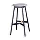 Scandinavian Black Counter Stools Metal Wood Backless Bar Stools with Round Seat Light Gray 1 Piece Clearhalo 'Bar Furniture' 'Bar Stools' 'bar_stools' 'furn' 'furn_bar_stools' 'furniture_bar_stools' 'Kitchen & Dining Furniture' 'kitchen&dining_furn' 'kitchen' 'kitchen_furn' Furniture' 4198829