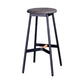 Scandinavian Black Counter Stools Metal Wood Backless Bar Stools with Round Seat Grey 1 Piece Clearhalo 'Bar Furniture' 'Bar Stools' 'bar_stools' 'furn' 'furn_bar_stools' 'furniture_bar_stools' 'Kitchen & Dining Furniture' 'kitchen&dining_furn' 'kitchen' 'kitchen_furn' Furniture' 4198830