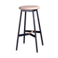 Scandinavian Black Counter Stools Metal Wood Backless Bar Stools with Round Seat Beige 1 Piece Clearhalo 'Bar Furniture' 'Bar Stools' 'bar_stools' 'furn' 'furn_bar_stools' 'furniture_bar_stools' 'Kitchen & Dining Furniture' 'kitchen&dining_furn' 'kitchen' 'kitchen_furn' Furniture' 4198834