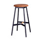 Scandinavian Black Counter Stools Metal Wood Backless Bar Stools with Round Seat Brown 1 Piece Clearhalo 'Bar Furniture' 'Bar Stools' 'bar_stools' 'furn' 'furn_bar_stools' 'furniture_bar_stools' 'Kitchen & Dining Furniture' 'kitchen&dining_furn' 'kitchen' 'kitchen_furn' Furniture' 4198837
